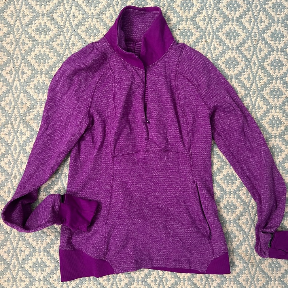 Lululemon Define Quarter Zip Heathered Pink Sz 8